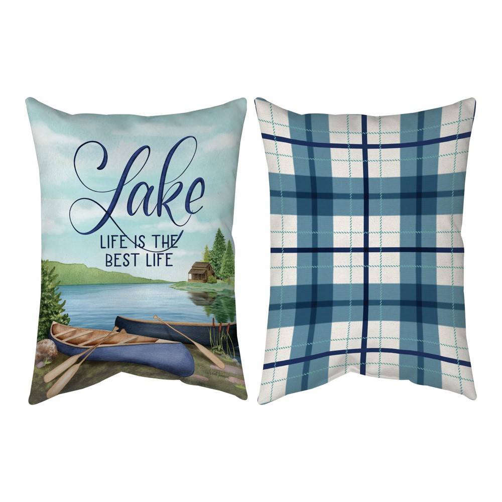 Lake Life - Lake Life Is The Best Life Climaweave Pillow 13β³ x 18β³ (Set of 2)
