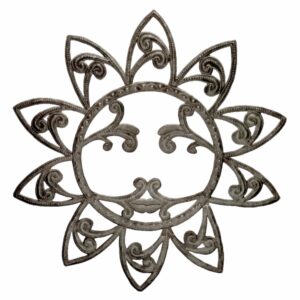 Leaf Sun - Recycled Steel Drum Wall Art 23"