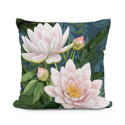 Midnight Garden Water Lilies Pillow