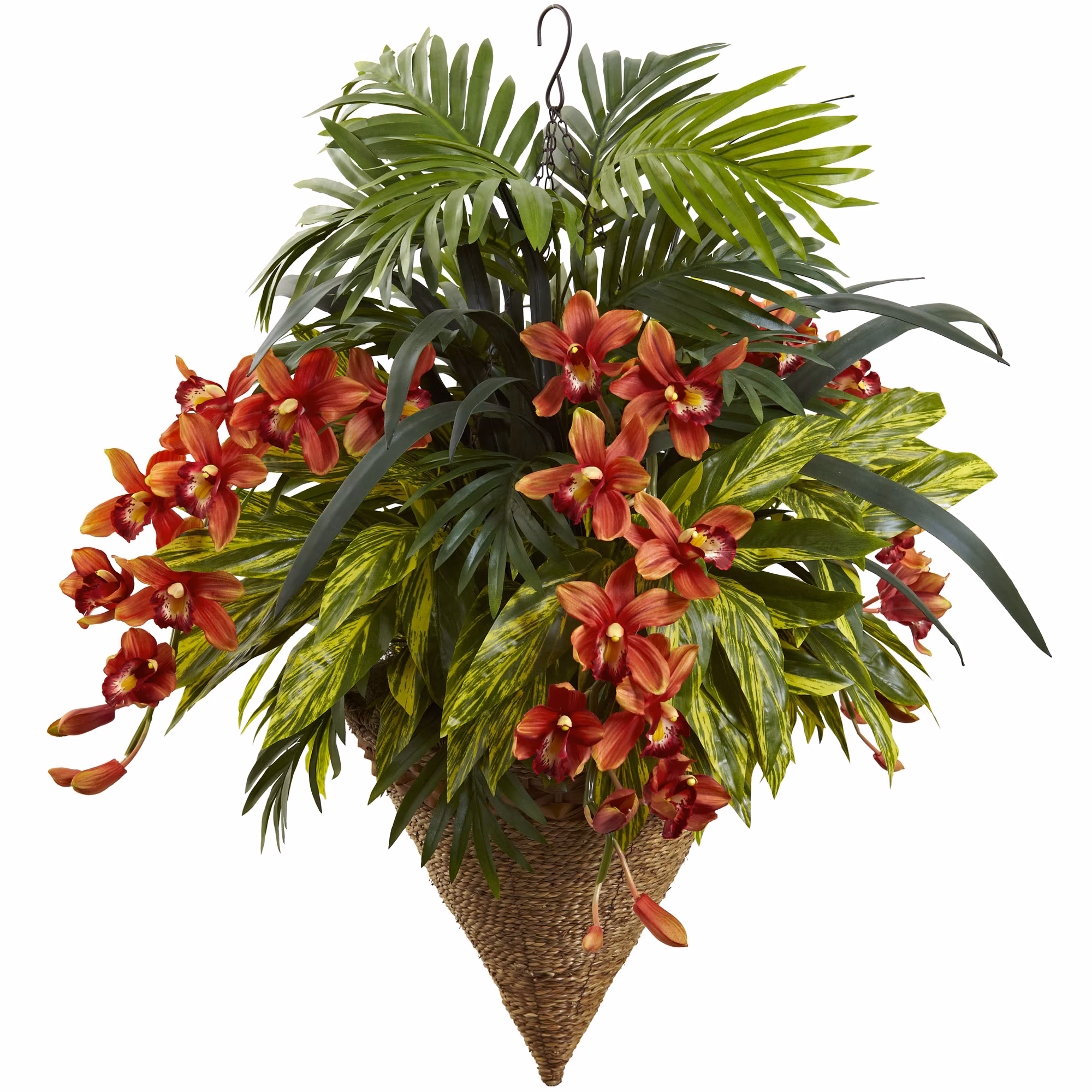 Mixed Tropical and Cymbidum Hanging Basket