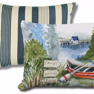 Pillow Bundle - Marina Stripe + Lake Canoe (19x24")