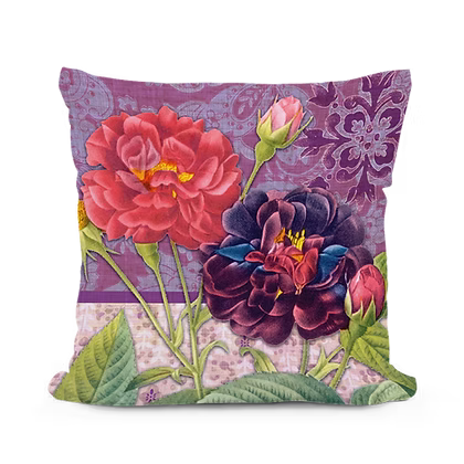 Roses on Purple Pillow