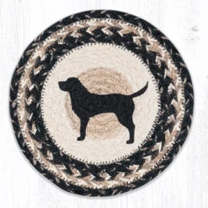 10" Round Printed Trivet with Black Lab Silhouette Design