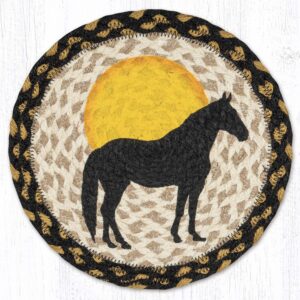 10" Round Printed Trivet with Horse Silhouette Design
