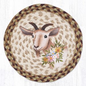 10" Round Printed Trivet with Nanny Goat Design