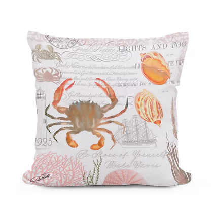 Sealife Medley Crab Pillow