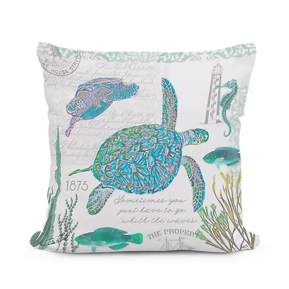 Sealife Medley Sea Turtle Pillow