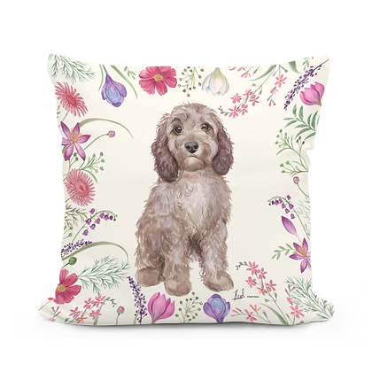 Spaniel on Meadow Pillow