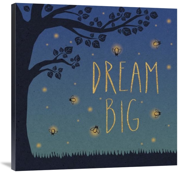 Twilight Fireflies - Dream Big - Gallery Wrapped Canvas
