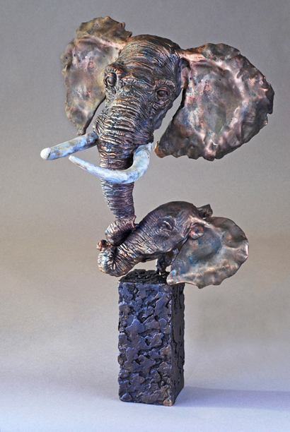 Zuri - African Elephant – Sculpture by Mark Hopkins