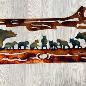 Bear Family Metal Wall Art