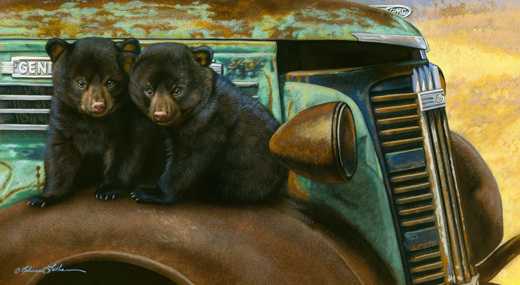 Bearly Mischievous - Black Bear Cubs - Giclée Paper
