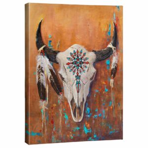 Big Medicine II - Bison Skull - 24″ x 19″ Gallery Wrapped Canvas