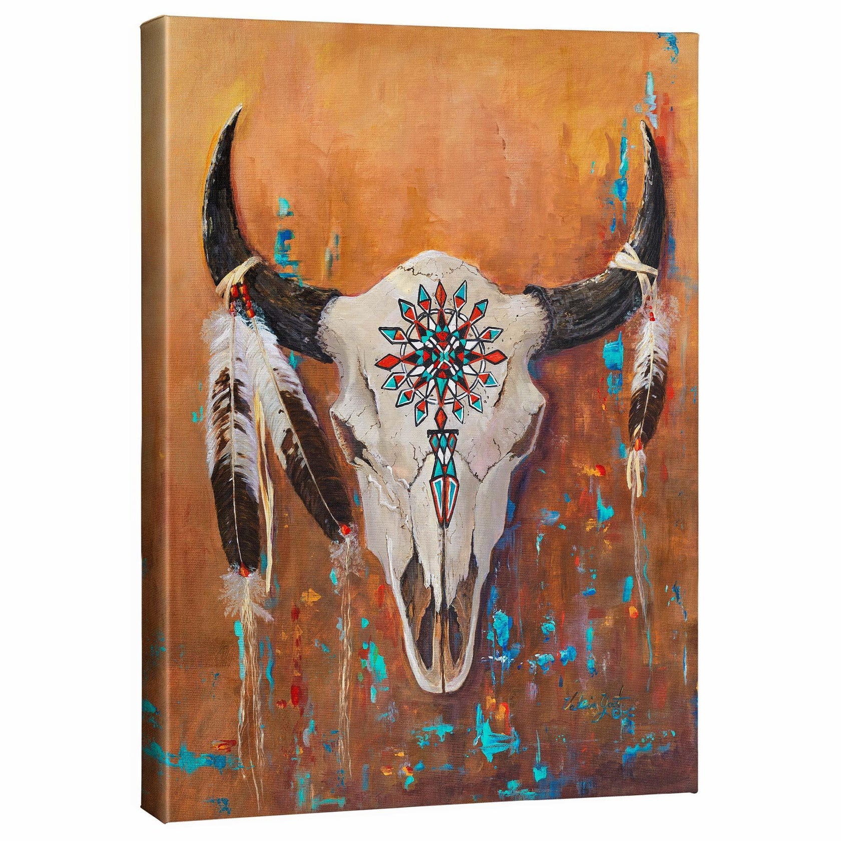 Big Medicine II - Bison Skull - 24″ x 19″ Gallery Wrapped Canvas