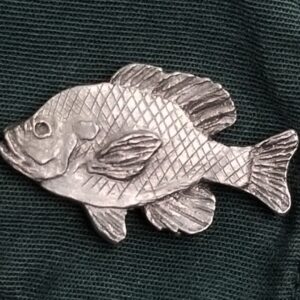 Bluegill Fish Pewter Pin by Andy Schumann