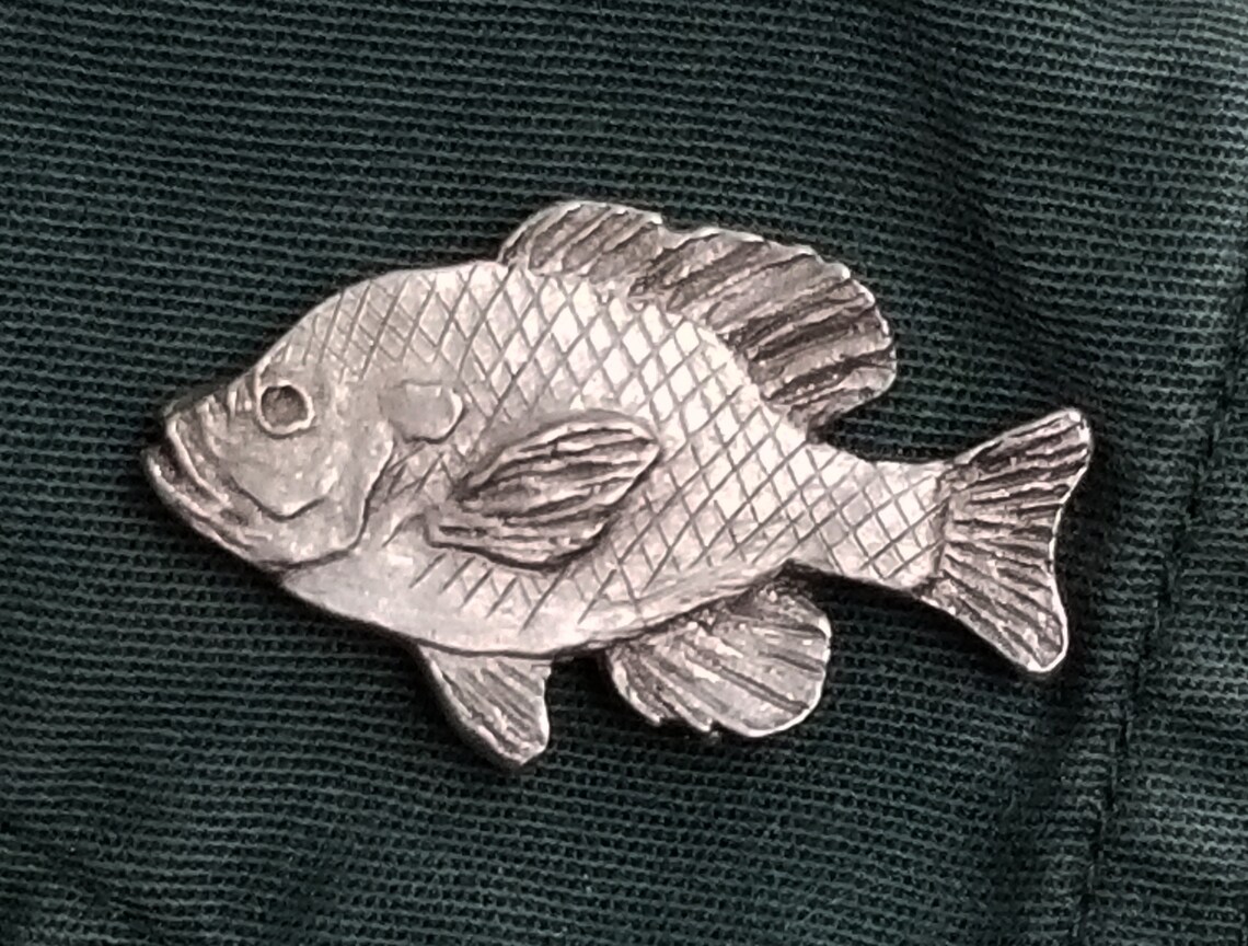 Bluegill Fish Pewter Pin by Andy Schumann