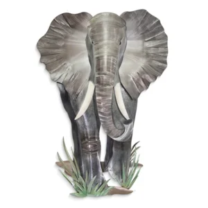 Bull Elephant Copper Metal Wall Art