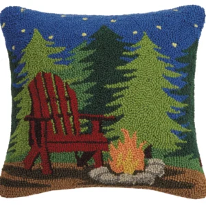 Campfire Scene Hook Pillow 16x16
