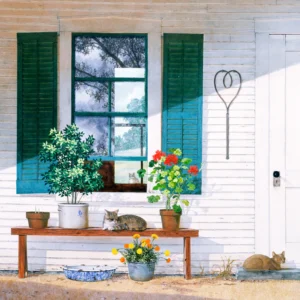 Cat Nap - Country Porch - Giclée Paper