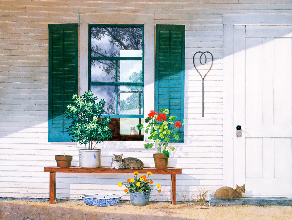 Cat Nap - Country Porch - Giclée Paper