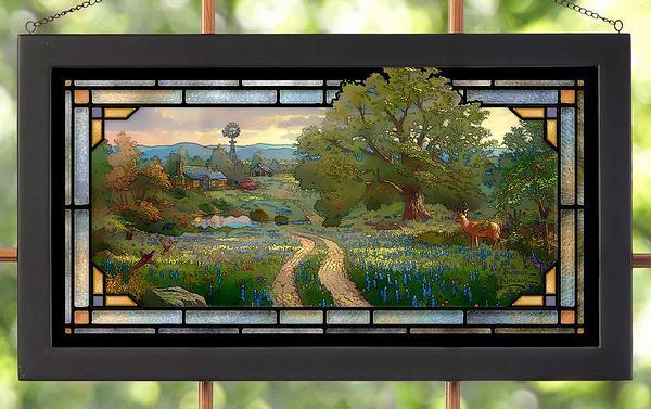 Country Living - 13" x 23" Stained Glass Art