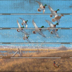 Courtship Flight Mallard 18" x 22" Pallet Wall Art - Official Ducks Unlimited Art