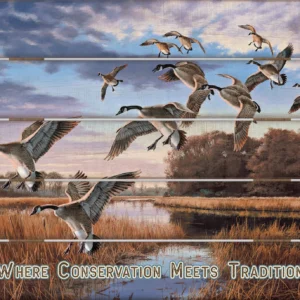 Daybreak Descent Canada Geese Pallet Wall Art - Ducks Unlimited Art