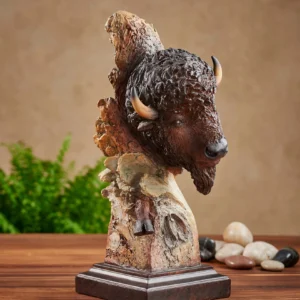 Dust and Thunder Bison Bust - Sculpture