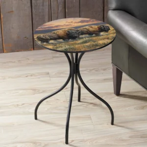 Dusty Plains - Bison - 18" Metal Side Table