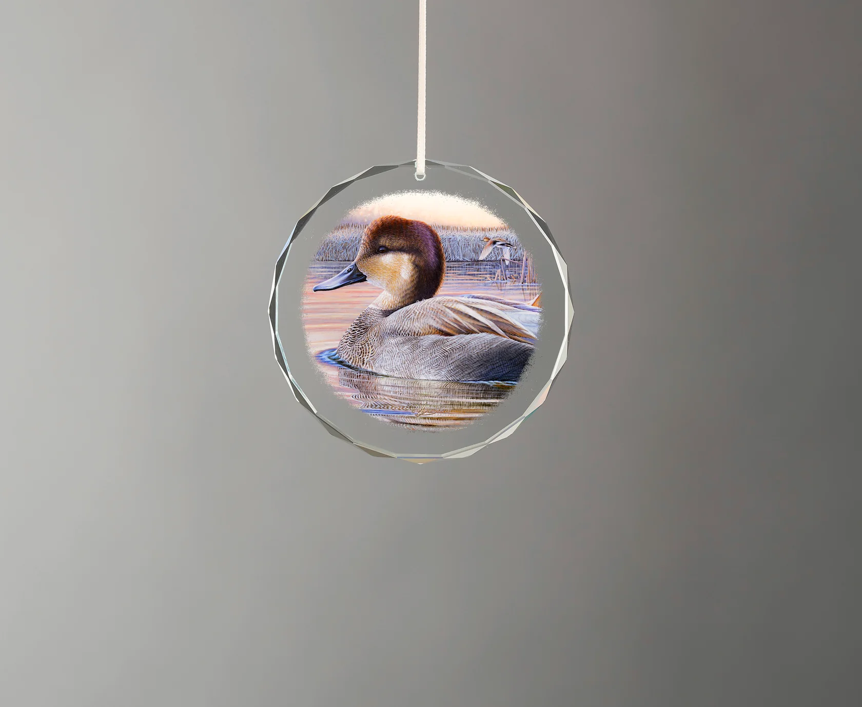 East of Eden - Grey Duck - Round Glass Ornament