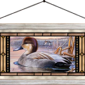 East of Eden - Grey Duck - 13″ x 23″ Stained Glass Art