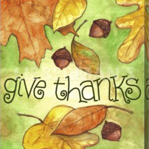 Fall Leaves Give Thanks - Gallery Wrapped Canvas