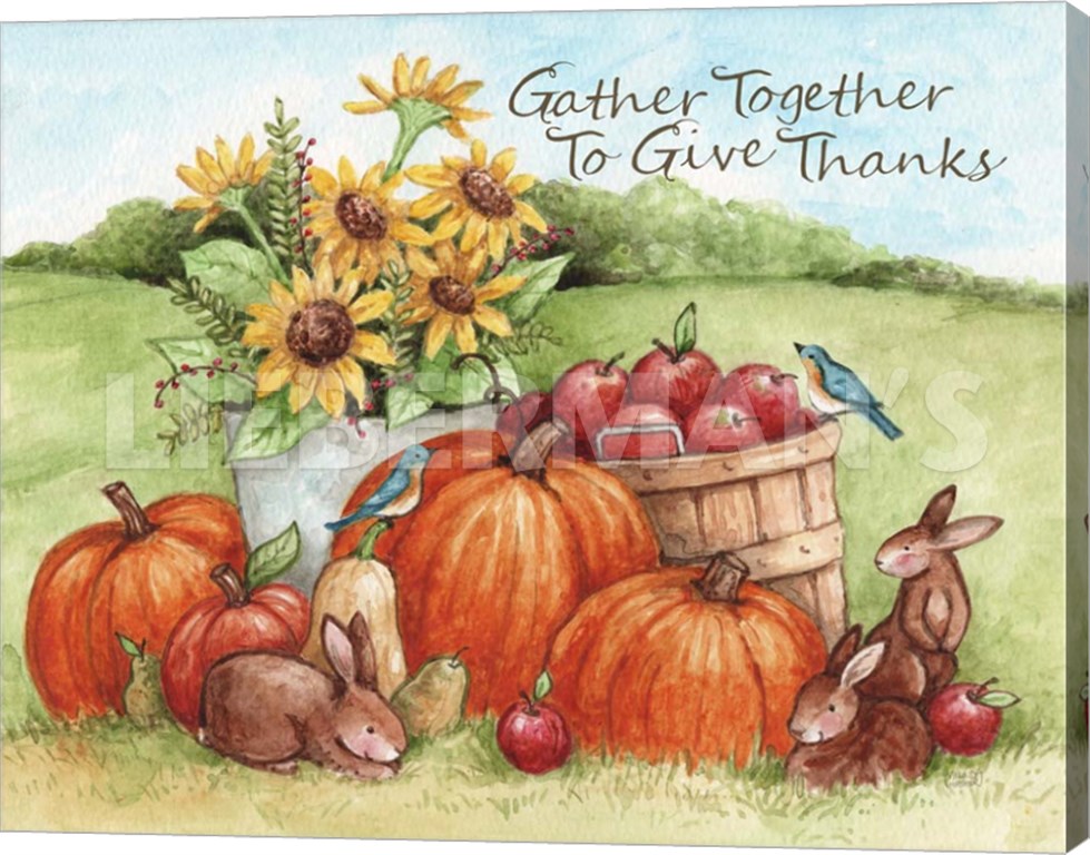Gather Together to Give Thanks - Gallery Wrapped Canvas