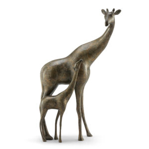 Giraffe Mama and Baby Sculpture