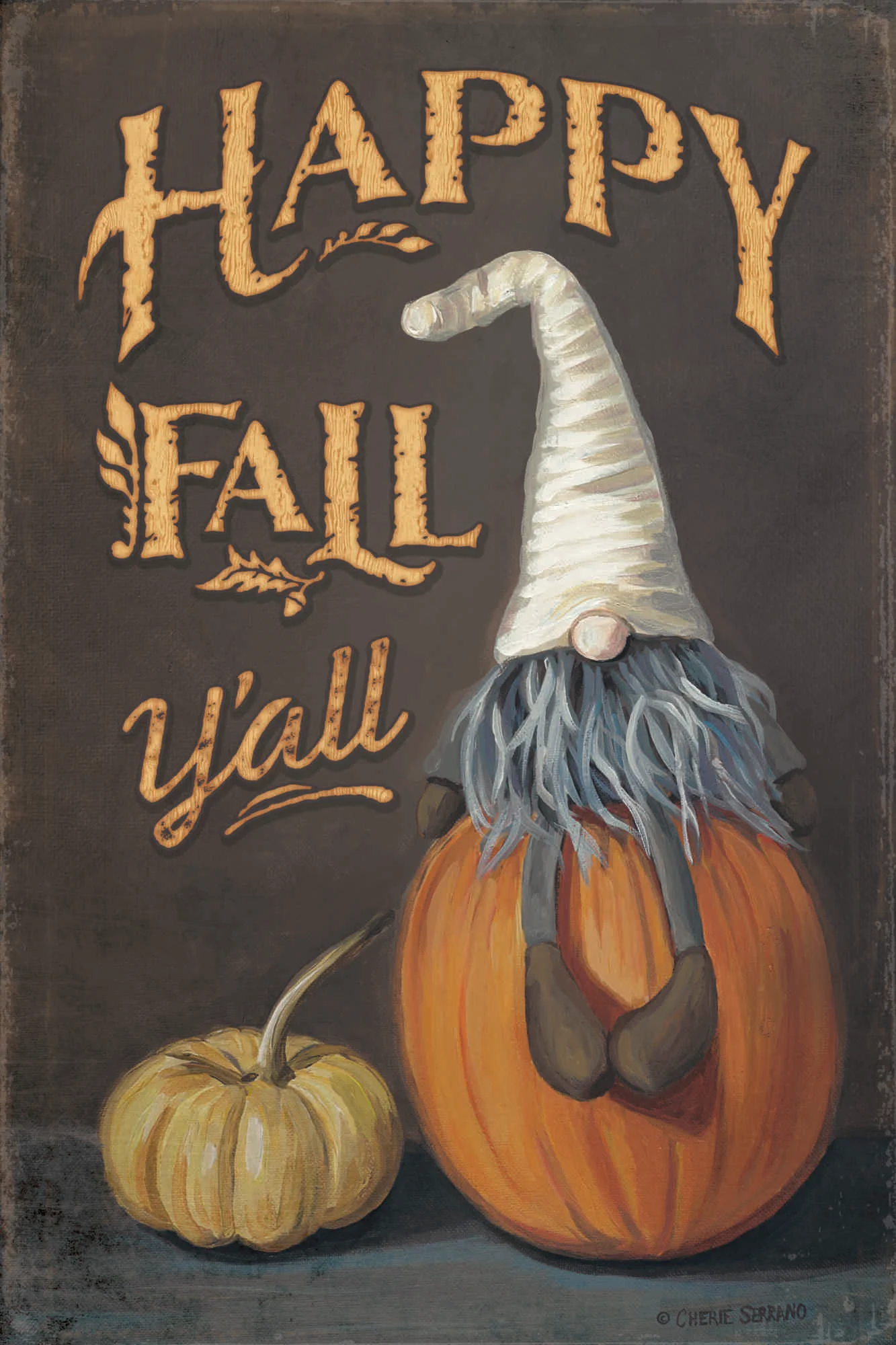 Gnome Sweet Gnome - Happy Fall Y'all - 12" x 18" Wood Sign