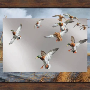 Greenhead Alert - Mallards 16" x 24" Mirror Framed Barnwood - Official Ducks Unlimited Art