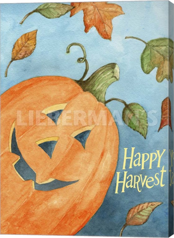 Happy Harvest Pumpkin - Gallery Wrapped Canvas