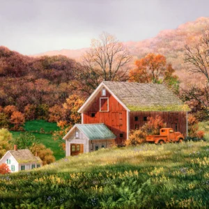 Hillside Farm - Unstretched Canvas