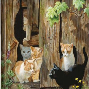 Hole in the Wall Gang - Kittens - 20.5" x 16" Gallery Wrapped Canvas