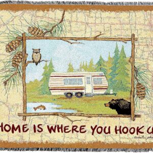 Home is Where You Hook Up Blanket Throw 72x54