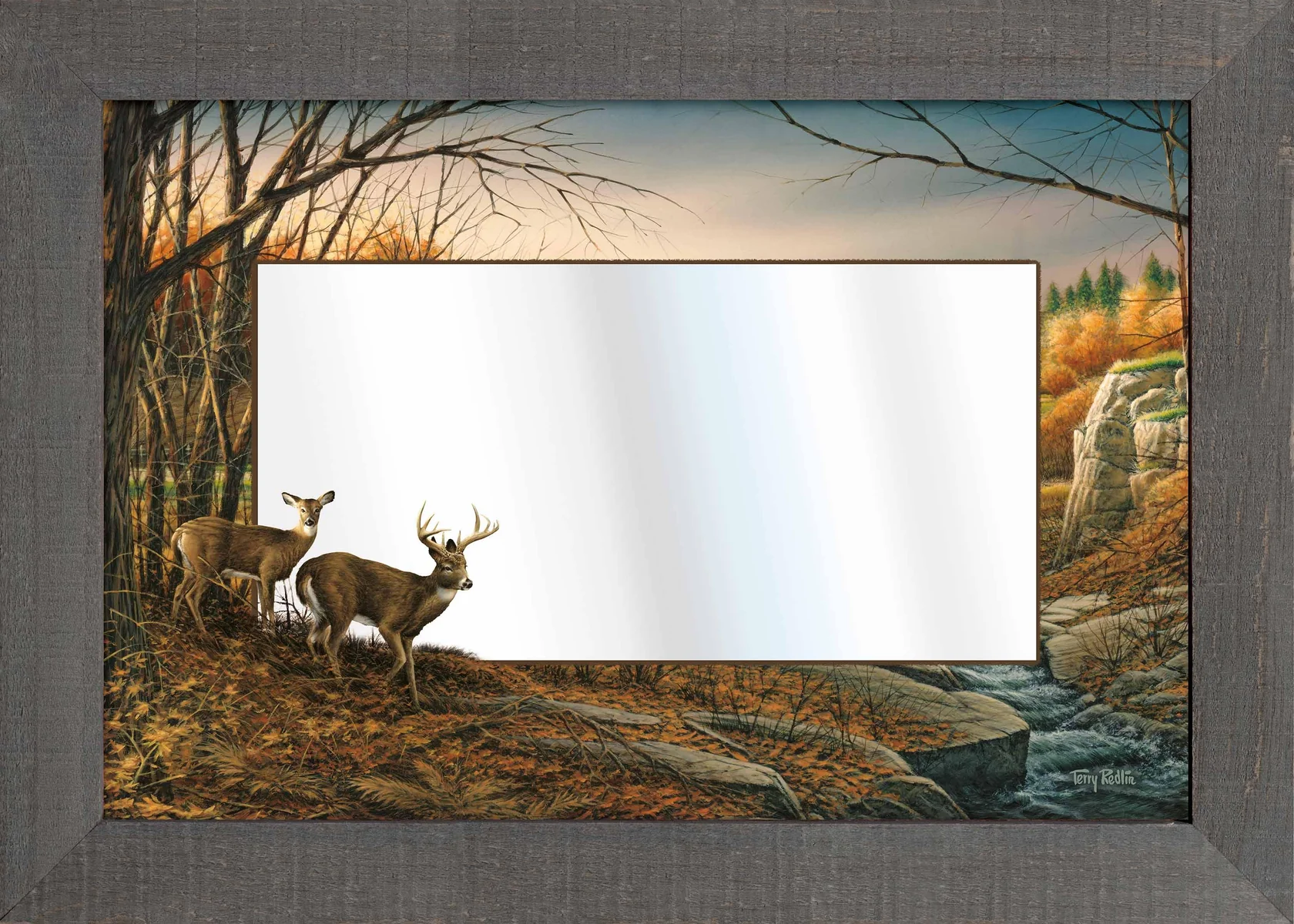 Indian Summer - Whitetail Deer - 16" x 24" Large Decorative Mirror