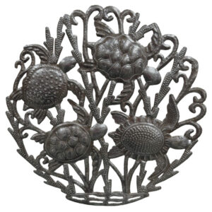 Juvenile Bale - Sea Turtles - Recycled Steel Drum Wall Art 14.5"