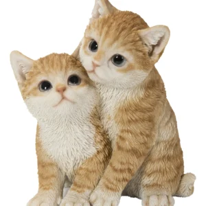 Kittens Hugging - Orange - Sculpture