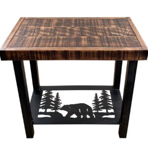 Kodiak Rough Sawn Bear Mountain Iron End Table