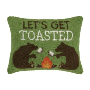 Let's Get Toasted Bear Hook Pillow 14x18