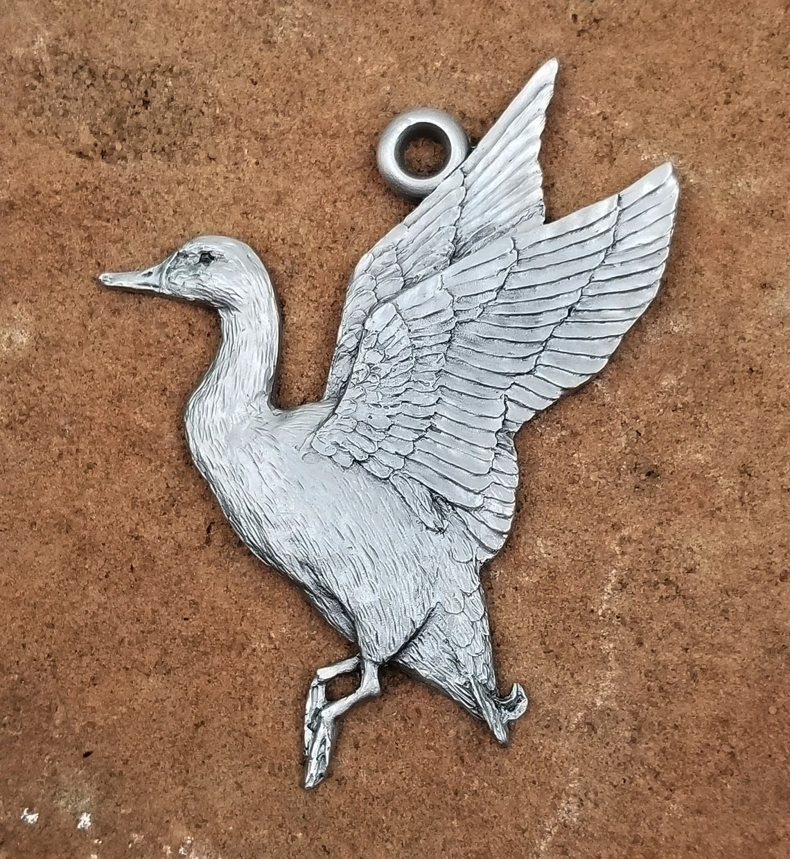Mallard Duck Pewter Ornament by Andy Schumann
