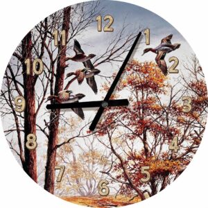 Misty Morning Green-Winged Teal 21" Round Wall Clock – Official Ducks Unlimited Art