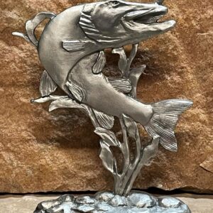 Musky Fish Pewter Figurine III by Andy Schumann