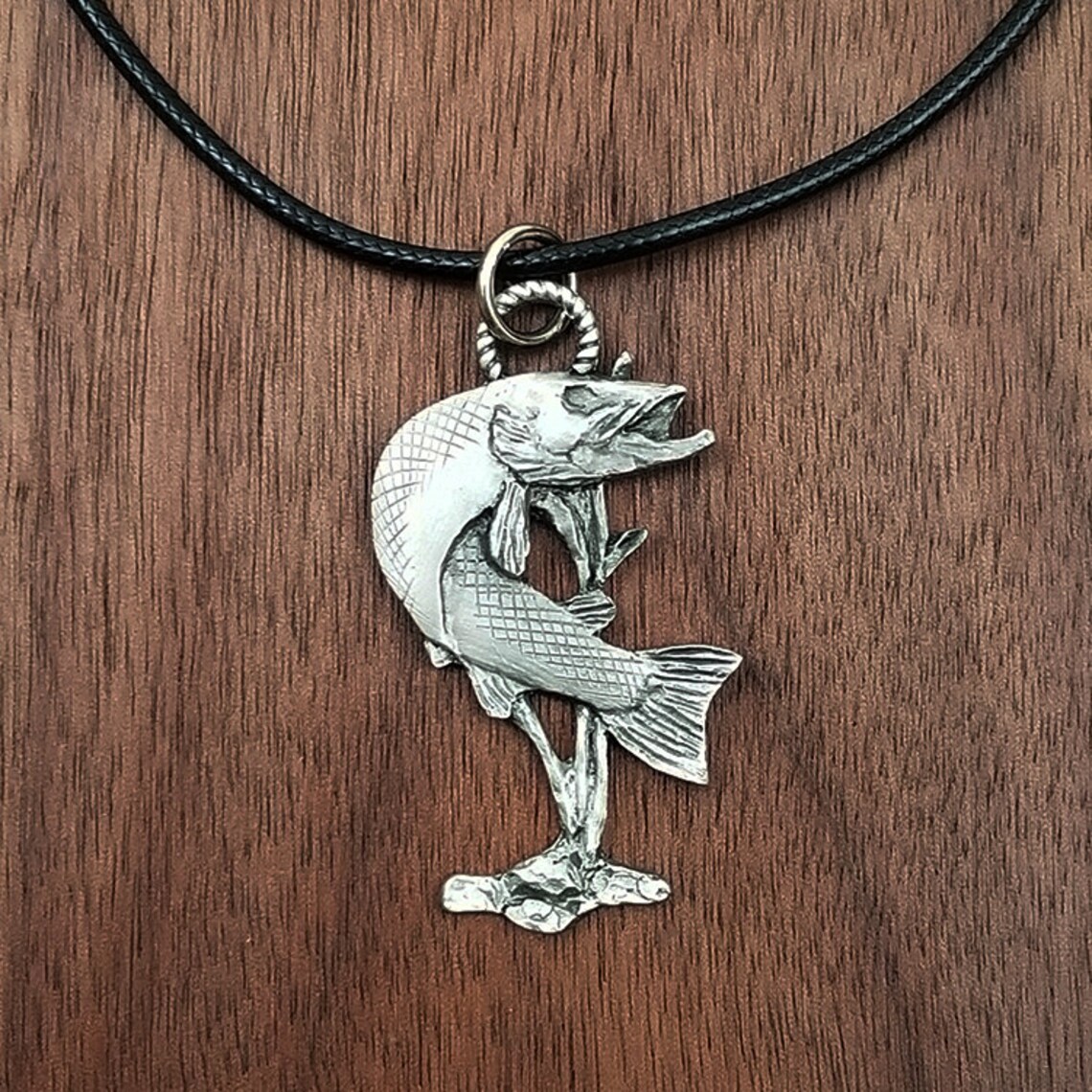 Musky Fish Pewter Pendant by Andy Schumann