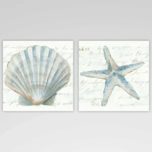 Ocean Treasures I & II - Printed Embellished Canvas